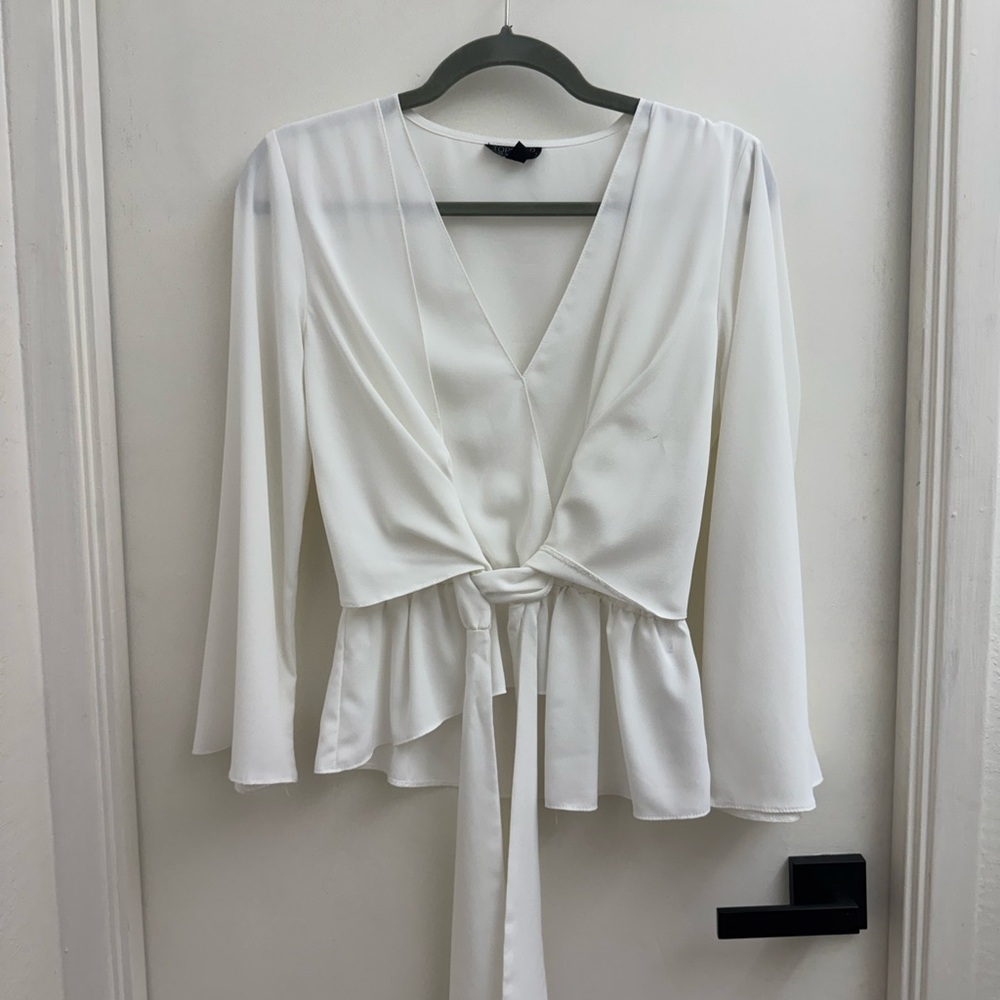 Topshop Ivory Wrap Top